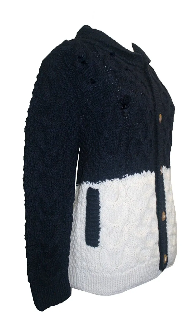 14 AW 82 Nepal Lambs Wool Women's Button Down Collar Sweater Cardigan