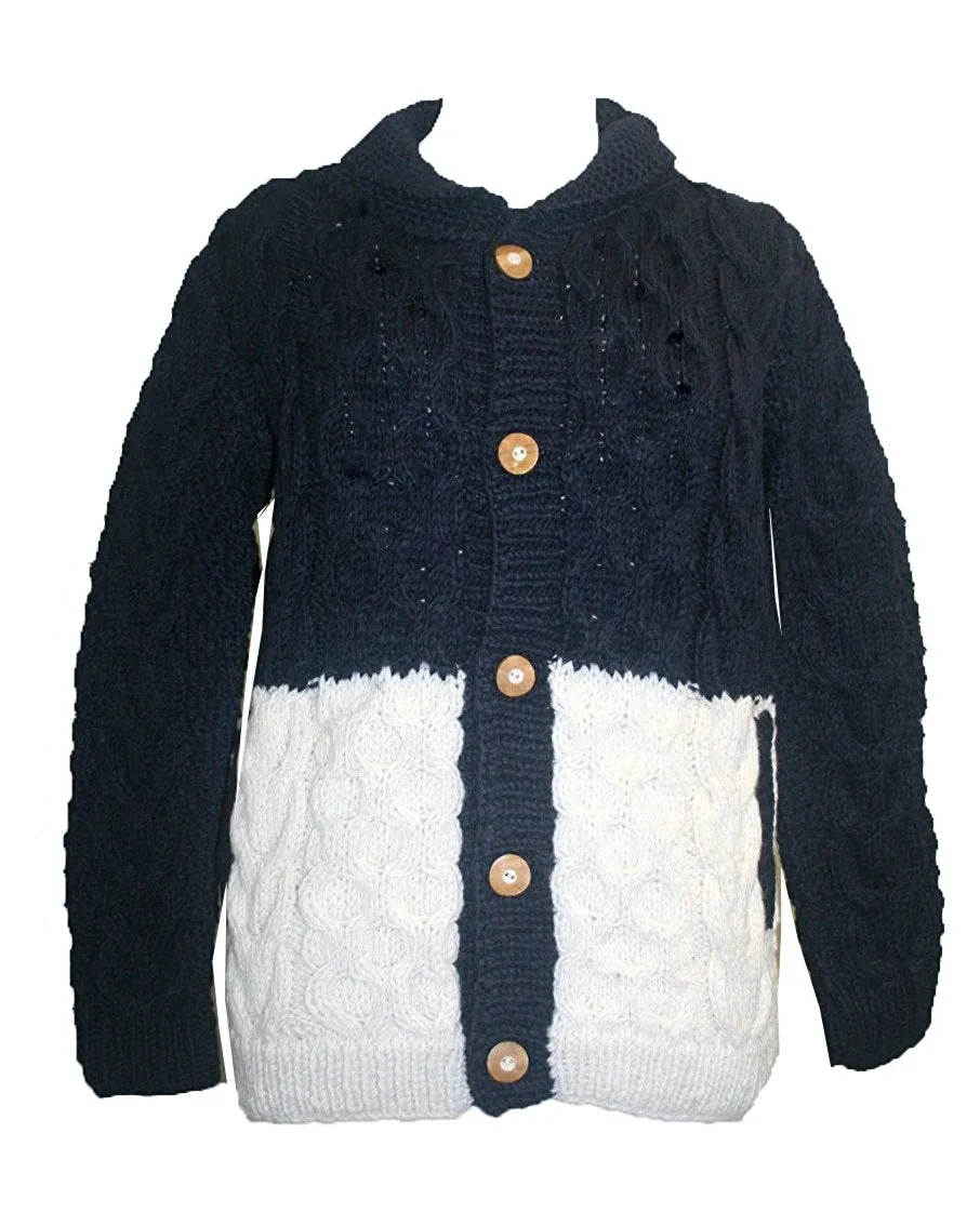 14 AW 82 Nepal Lambs Wool Women's Button Down Collar Sweater Cardigan