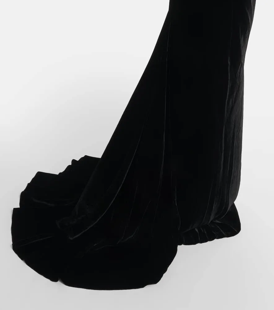 Ann Demeulemeester Halterneck velvet maxi dress