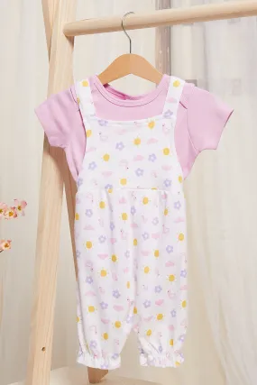 Baby Lilac T-Shirt And Dungaree Set (2 Piece)