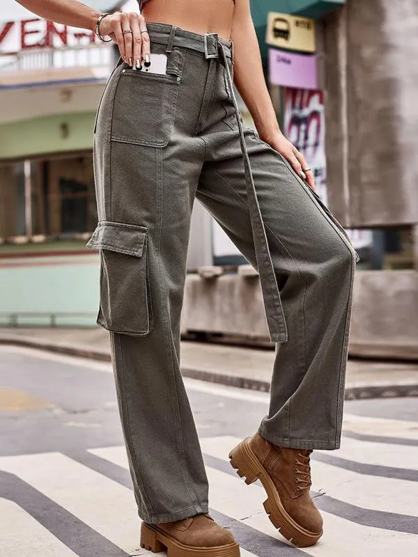 Belted Women Cargo Pants