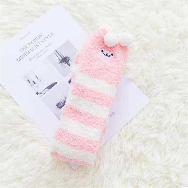 Cute Fuzzy Striped Stockings