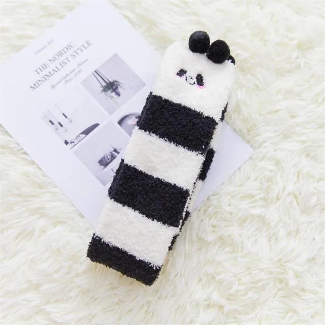 Cute Fuzzy Striped Stockings