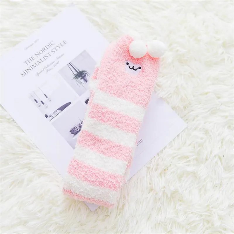 Cute Fuzzy Striped Stockings
