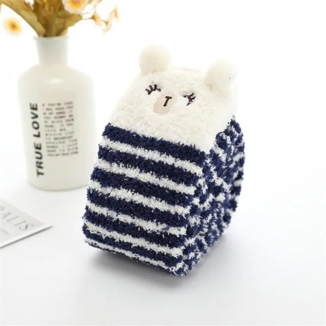 Cute Fuzzy Striped Stockings