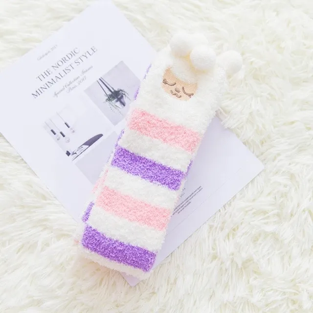 Cute Fuzzy Striped Stockings