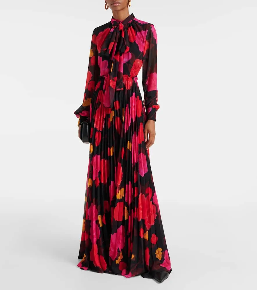 Erdem Floral pleated voile gown