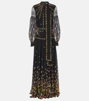 Erdem Floral silk voile gown