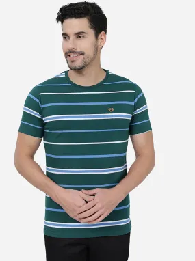 Green   Striped Slim Fit T-Shirt | JadeBlue