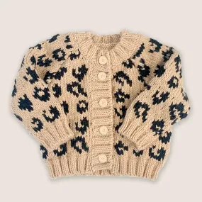 Hand-Knit Cheetah Cardigan