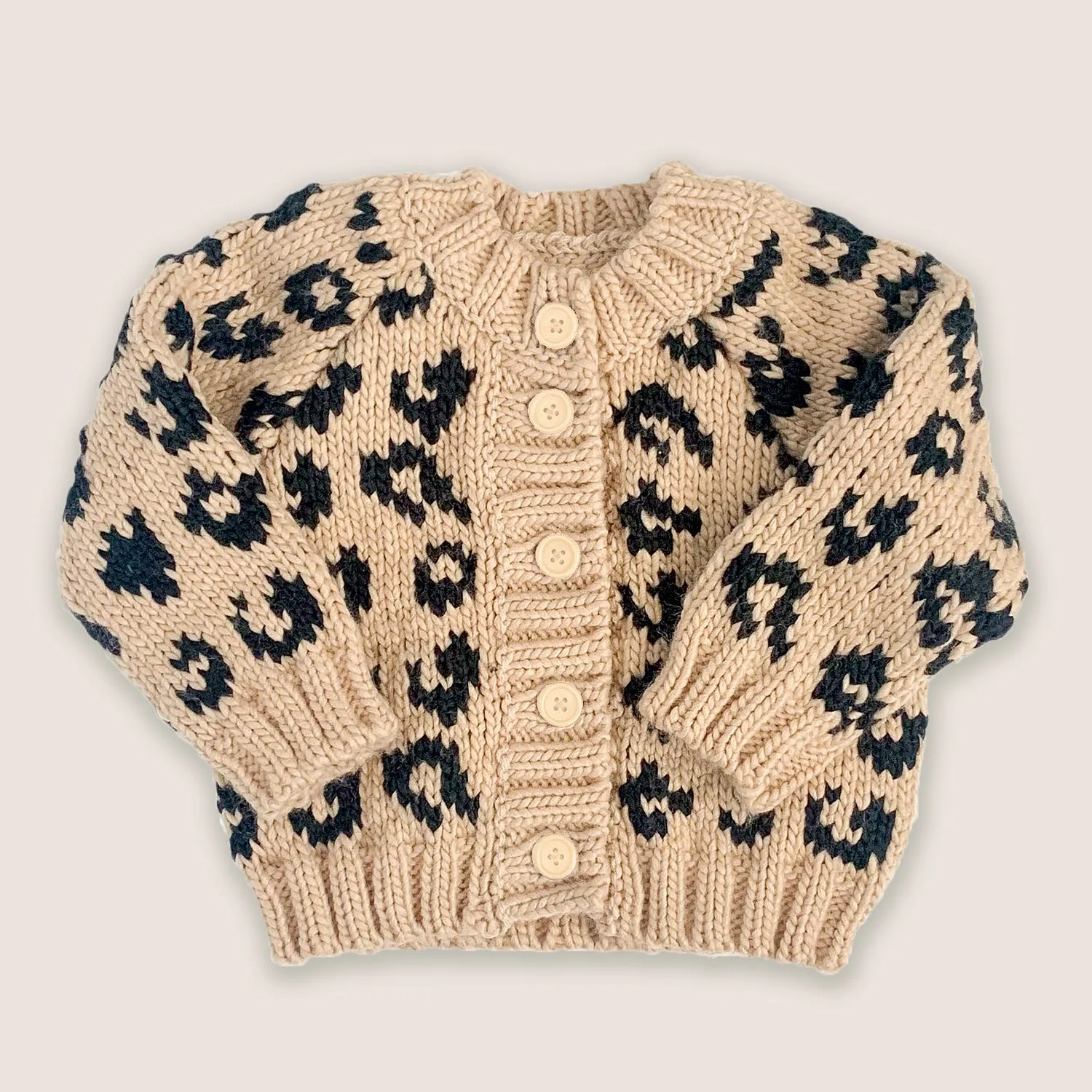 Hand-Knit Cheetah Cardigan