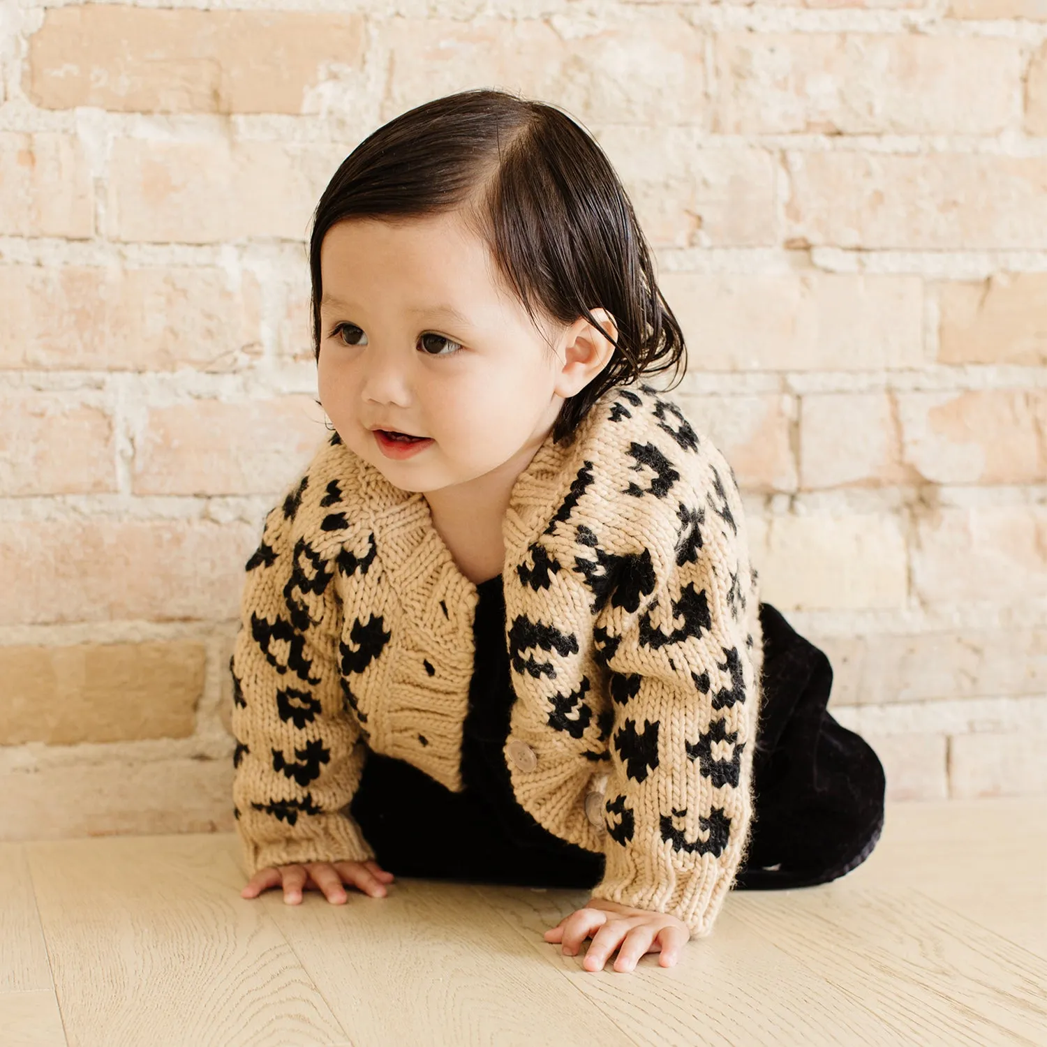 Hand-Knit Cheetah Cardigan