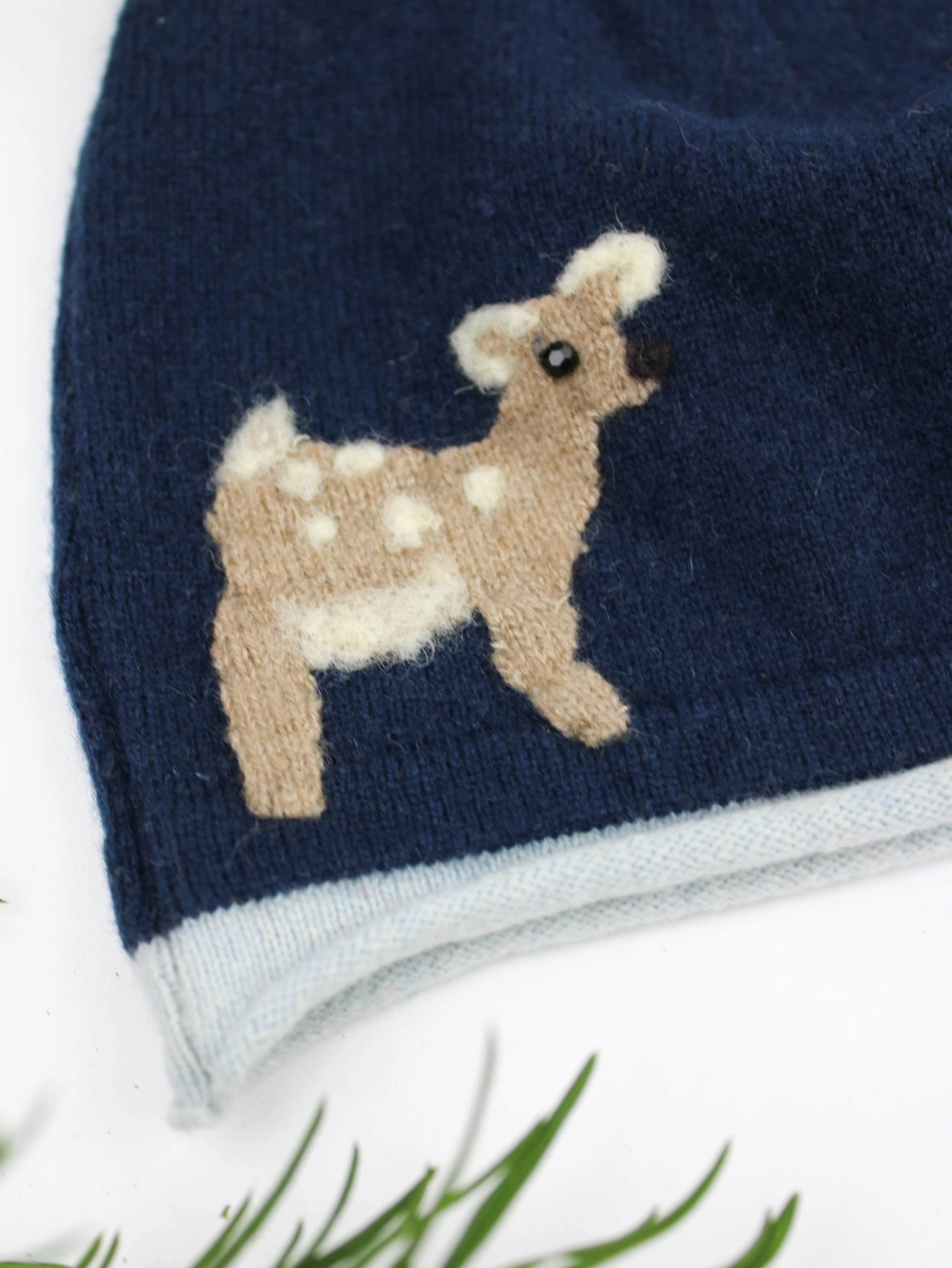 Irregular Cashmere Hat - Child Blue Fawn