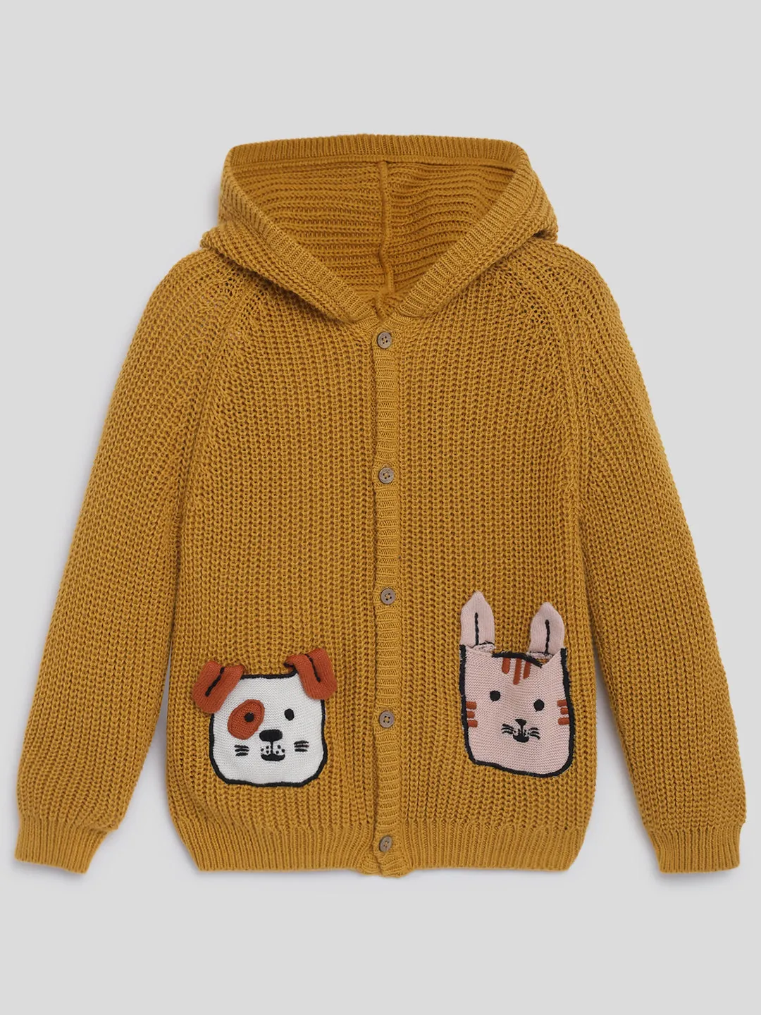 Knitted Chunky Hooded Cardigan