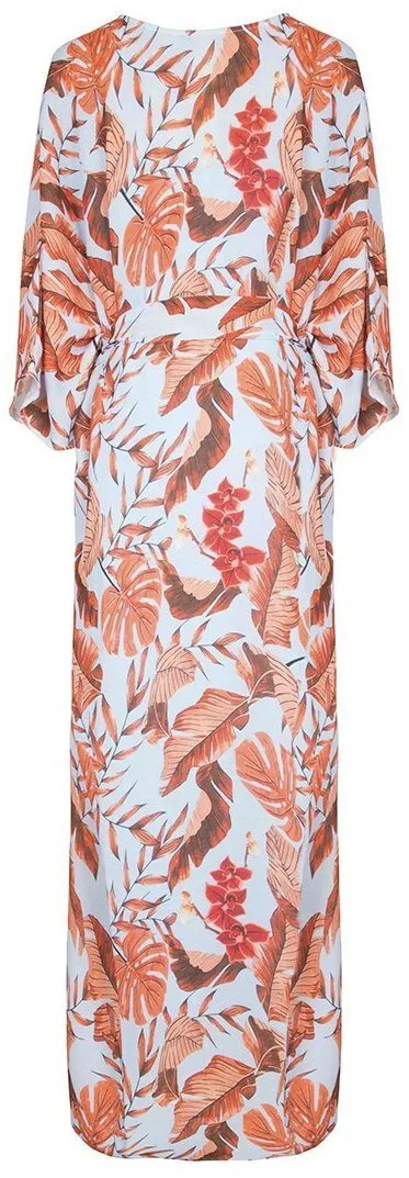 Leaf Print Maxi Dress
