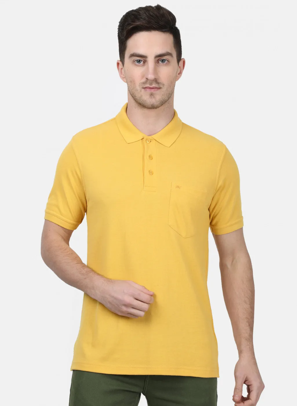 Mens Gold Plain T-Shirts