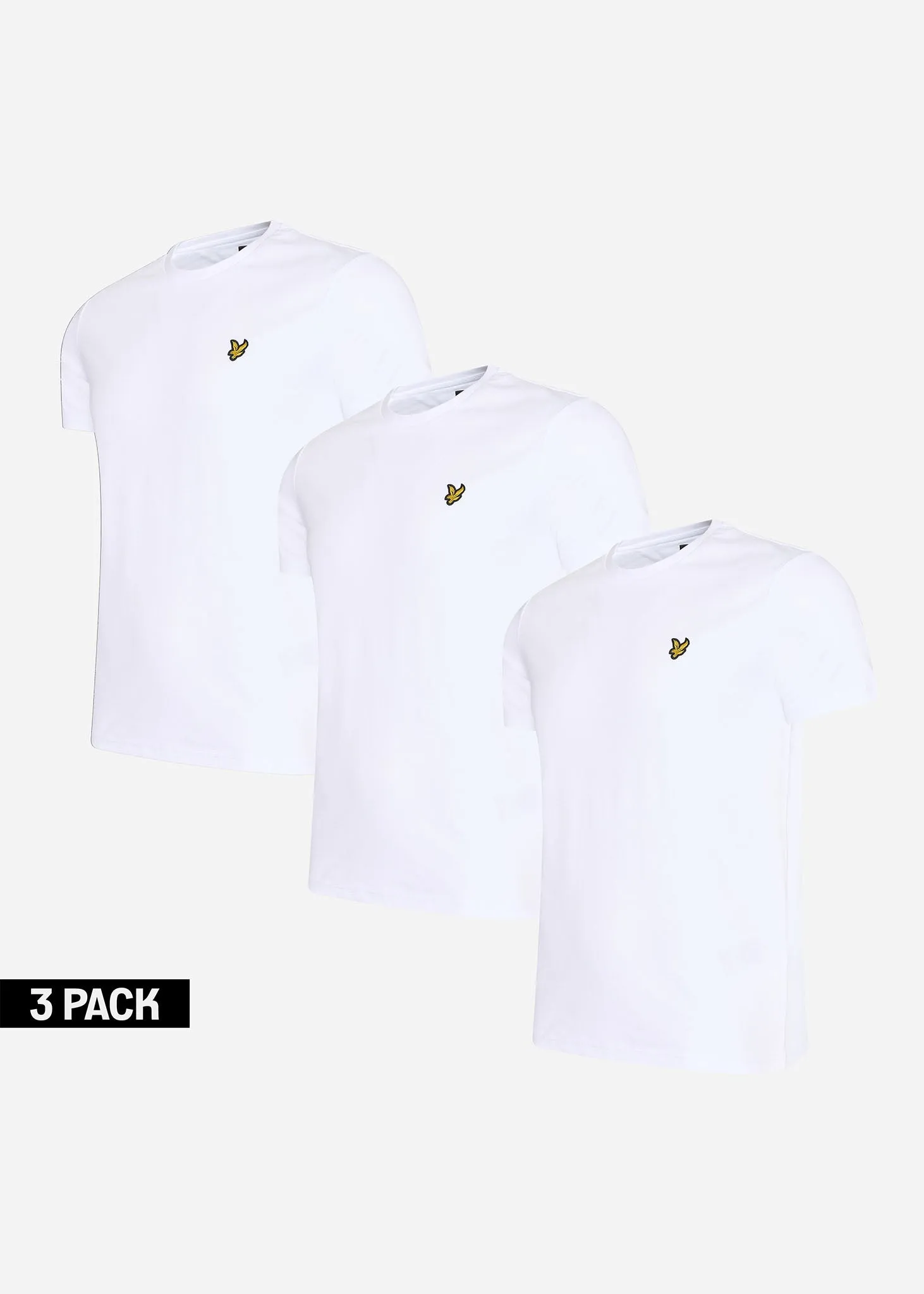 Plain t-shirt - white 3 pack
