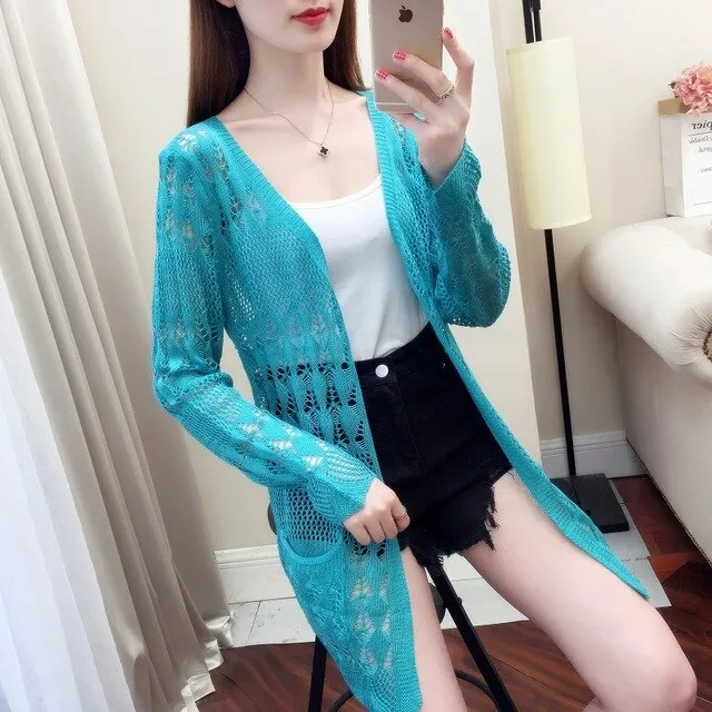 shawl in the knitted cardigan