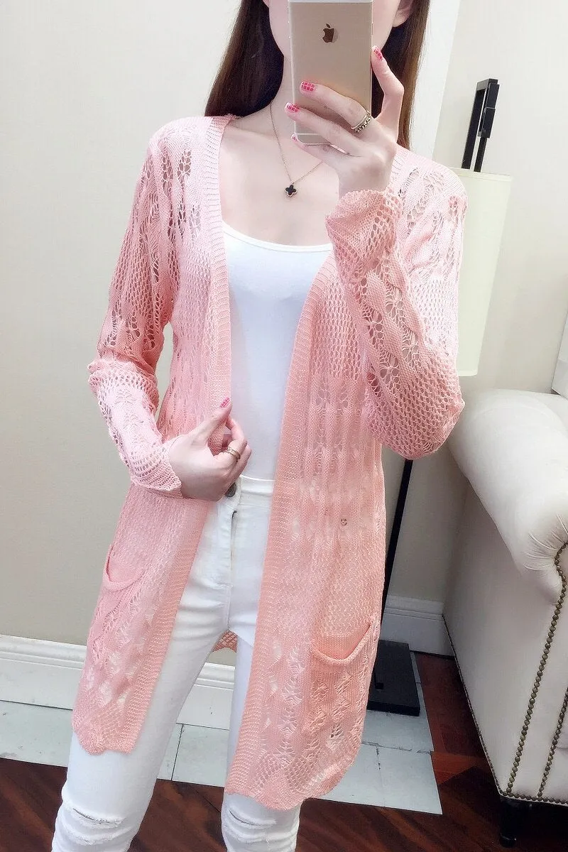shawl in the knitted cardigan