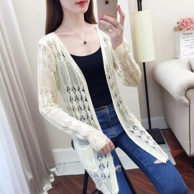 shawl in the knitted cardigan