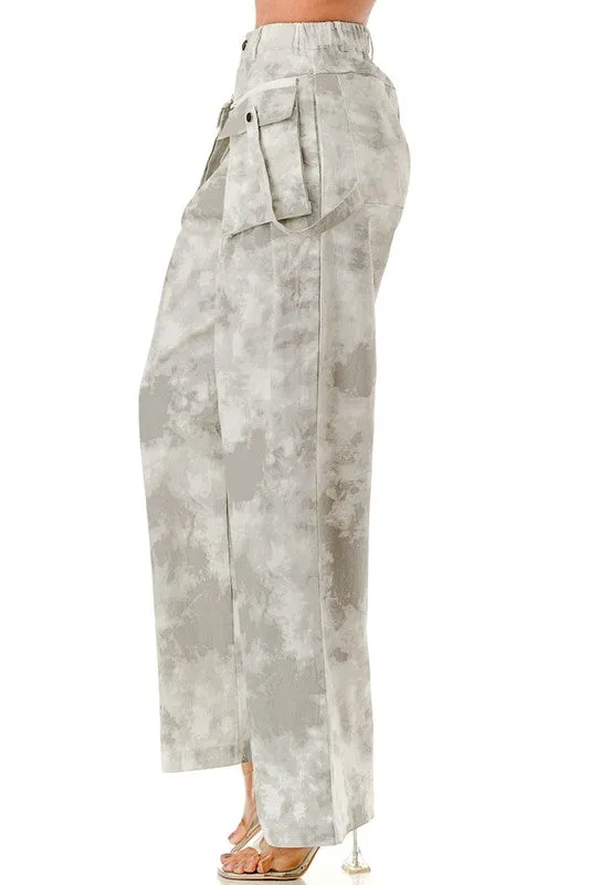 Washed Long Cargo Pants