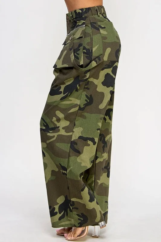 Washed Long Cargo Pants