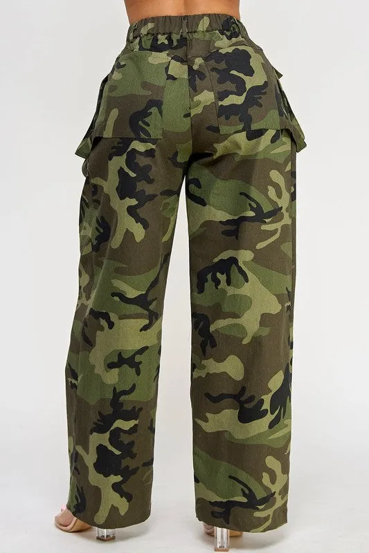 Washed Long Cargo Pants