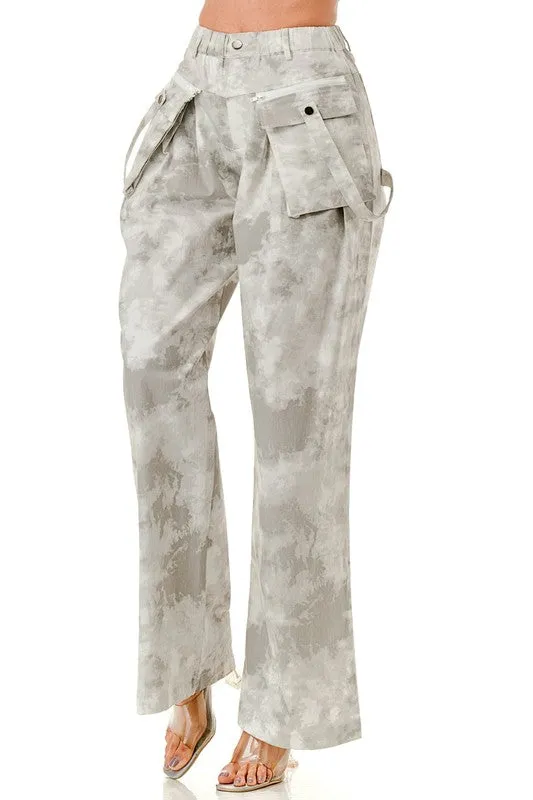 Washed Long Cargo Pants