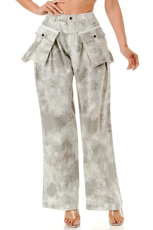 Washed Long Cargo Pants